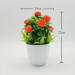 Plastic Artificial Orange Tree Bonsai Faux Plant Potted Flower Desktop Decor for Garden Balcony Decor Flower Arrangement