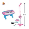 Plastic battery operated kids music toy electronic organ with microphone stand