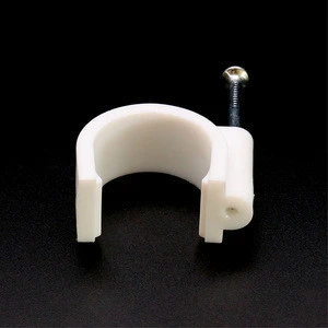 Plastic Clamp 18mm Dia Nail-in Circle Cable Clip With Steel Nail