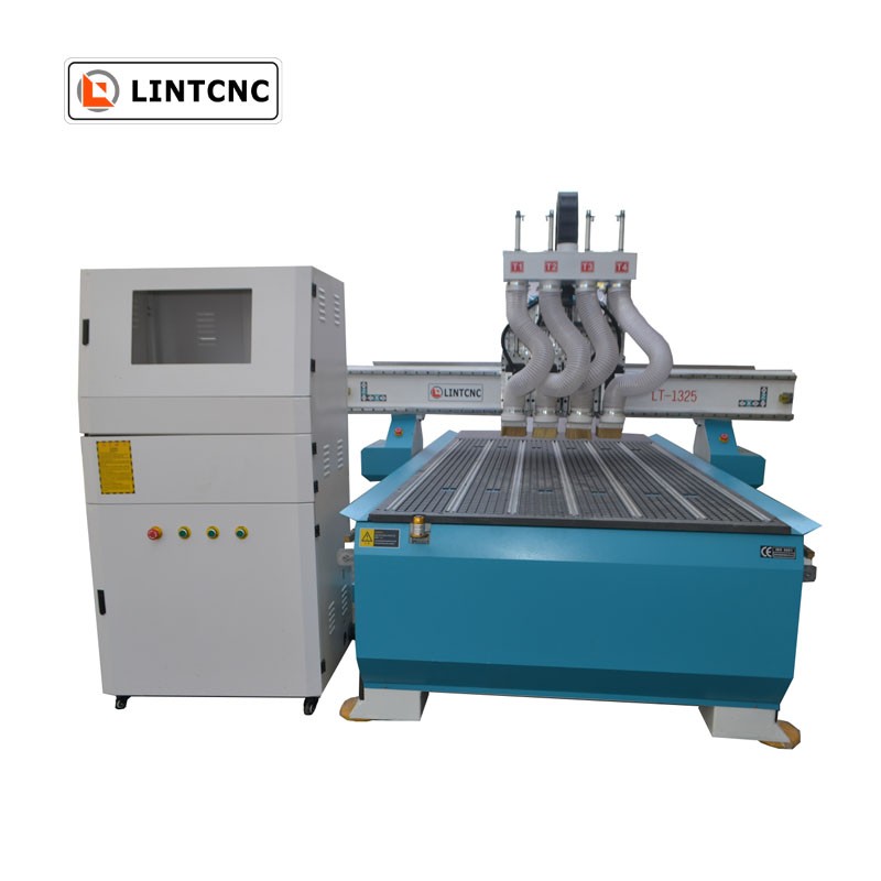 Pneumatic cnc router machine 1325 with 3 4 spindles easy ATC cnc machine  for wood furniture