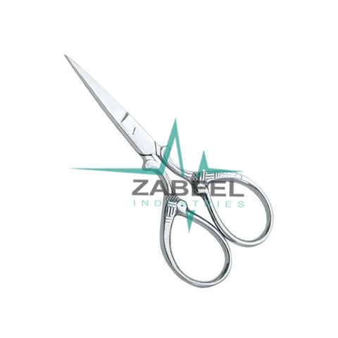 Point Nail Scissors Silver Color Satin Finish Manicure Scissors Stainless Steel Mini Scissors 3.5" By ZaBeel Industries