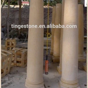 Polished stone pillar and round column designs beige marble