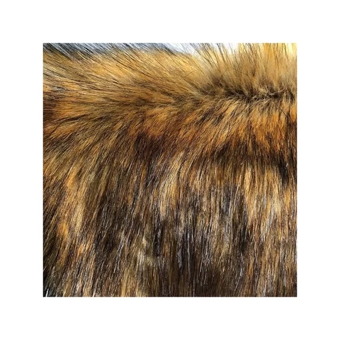 100% Polyester Long Hair Fake Fur Customized Faux Fur Brown Color Home Textile Garment Knitted