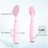 Portable Electric Cleanser Rechargeable Sonic Silicone Face Scrub Device Facial Cleansing Brush Waterproof
