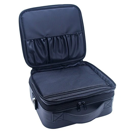Portable Luxury PU Leather Travel Makeup Train Case Cosmetic Bag