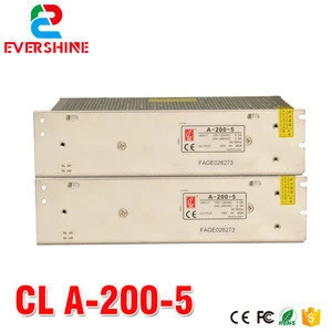 power supply 5v 40a A-200-5 Chuang lian Single output 200W switching power supply with CE approved