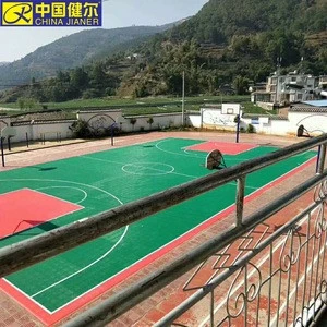 pp outdoor interlocking plastic floor tile for basketball court