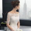 Pretty wholesale wedding accessaries off shoulder lace jacket bridal bolero