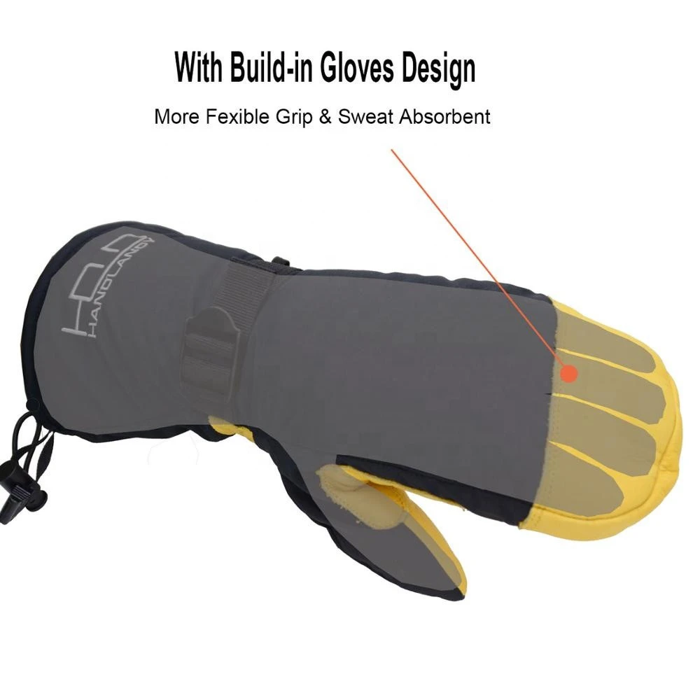 PRI Winter Gloves Work Gloves Safety Cowhide Leather, Men Women Thermal Gloves Winter Ski Mittens