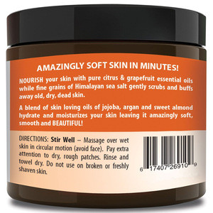 Private Label 100% Pure Skin Smoothing Himalayan Salt Vitamin C Body Scrub