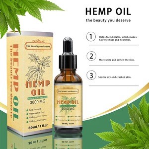 Private Label Natural Organic 100% Pure Seeds 3000Mg Cbd Hemp Oil for Face Care And Hair Growth