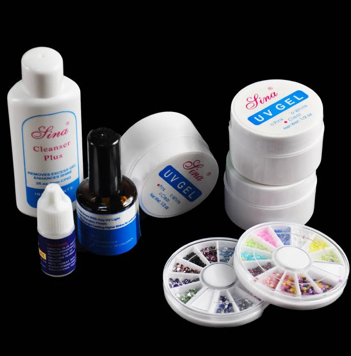 Private Label OEM Nail Art UV Gel Kits Acrylic Tool Brush Remover File Pusher Nail Tips Glue Acrylic Set Factory Price