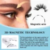 Private Label Reusable Natural Soft Thick Magnetic False Lashes Set With Clamp Hand Made 5D Full Strip Lashes With Custom Logo