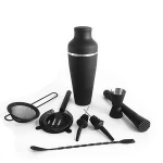 Professional 8-piece Black Finished 304ss Stainless Steel Cocktail Shaker Bar Tool Set
