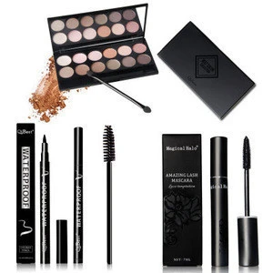 Professional Eye Makeup kits Beauty Combination Tool 12 Color eyeshadow palette	+ Mascara + Eyeliner + Mascara Brush make up set