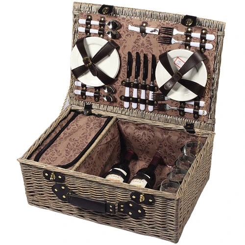 Promotional Natural Gift Set Wicker Picnic Basket