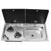 PS-904 RV Camper Stainless Steel Sink with 2 Gas Stove