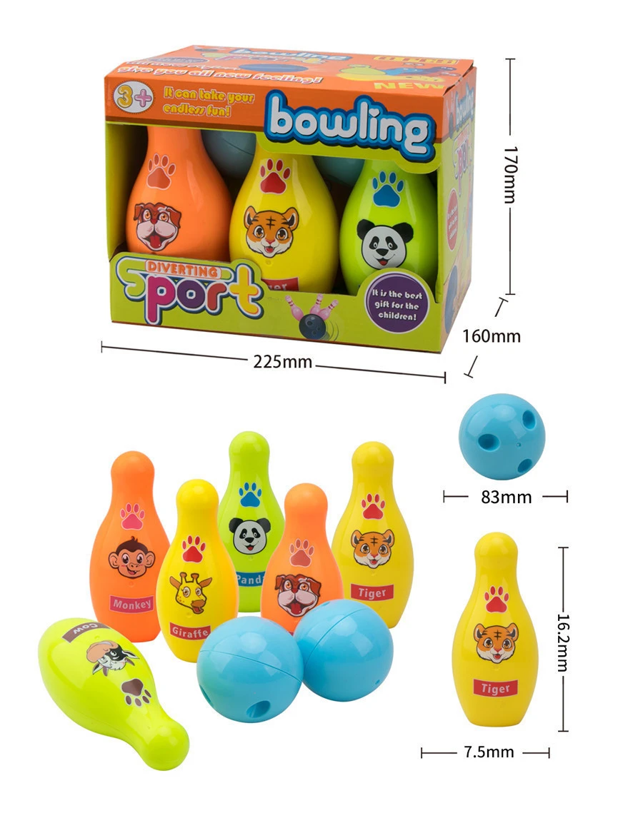 PU Bowling Set Toy 10 Colorful Soft Foam Bowling Pins 2 Balls Indoor Toys Toss Sports Developmental Game for kids