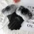 Import Punk Style Soft Sheep Leather Mittens With Black Fox Fur Cuff Animal Fur Loop Motorcycle Driving Leather Glovers from China