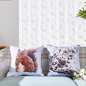 QINUO HOME 18 x 18 Inch(45 x 45cm) Many Patterns Christmas Animals Elk Dog Bird Printing Pillow Luxury Cushion Cover
