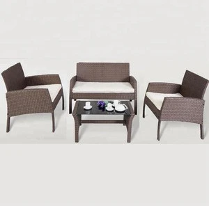 rattan or wicker material high quality sofa and table garden set