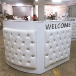 RD008 Salon customized furniture L shape marble top salon reception desk