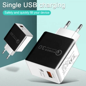 Ready To Ship Amazon China Mobile Phones Accessories Gadgets 2021 Technologies Hot Single USB Quick QC3.0 Phone Wall Charger