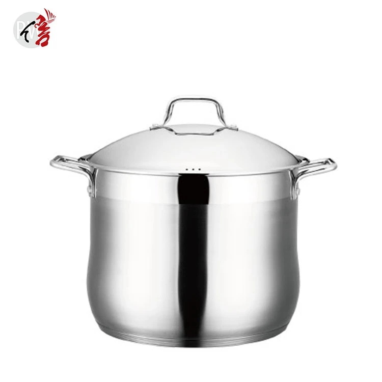 realwin belly shape soup pot heavy duty induction large stainless steel stock pot