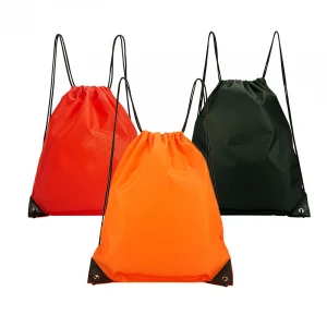 Recycled nylon polyester drawstring backpack promotional bag