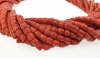 RED CORAL DRUM BEADS 9 MM STRANDS