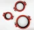 Import Red Galvanized Grooved Flexible Clamp Pipe Coupling Fittings Cast Ductile Iron Threaded Pipe Fitting from China