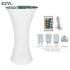 Remote control PE waterproof 110CM Hi round RGB colors changeable 24VDC led light cocktail bar table
