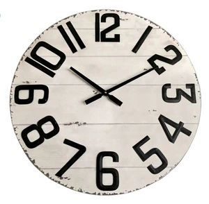 Retro Antique Distressed style Vintage decorative large wooden wall clock