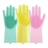 Reusable Household Cleaning Rubber Dishwashing Glove Silicone Gloves with Wash Scrubber