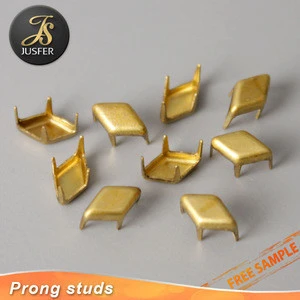 Rhombus shaped colored metal snap button studs with prong for garment