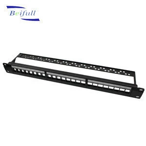 Rj45 1U 19 blank network patch panel 24port cat6 with cable manager