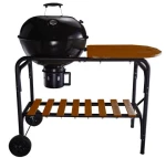Rolling Backyard Barbecue Charcoal Grill BBQ  with Chopping Block Table Cutting Board Shelf Wheels Vents Thermometer