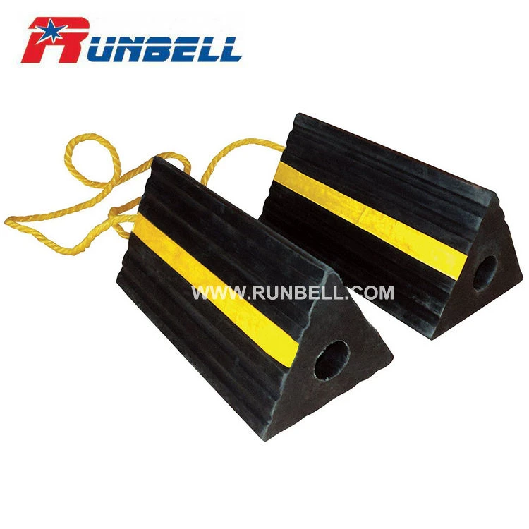 Rubber Aircraft Wheel Chocks Single or Pair with Rope