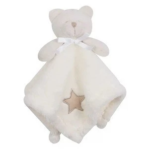 Safe and harmless plush bear animal baby blanket China baby security blanket with animal toy