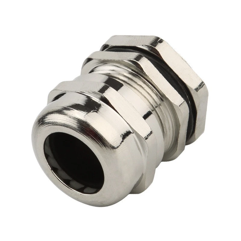Safety armored metal BCG-M12-8 Thread nickel plated mini flexible brass Cable gland with OEM service