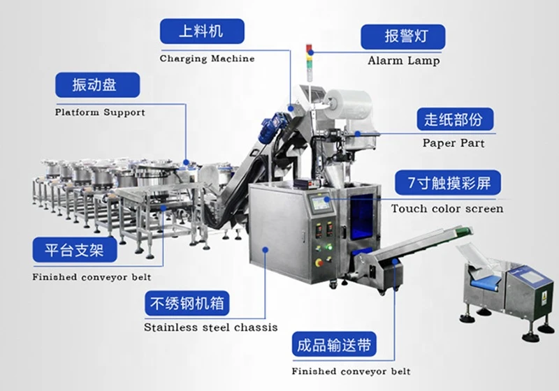 Screw nut bolts automatic counting vertical packing machine