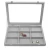 Import SESI Grey Velvet Jewelry Organizer Rings Storage Tray With Cover Slot Ring Necklace Earring Bracelet Display Tray from China