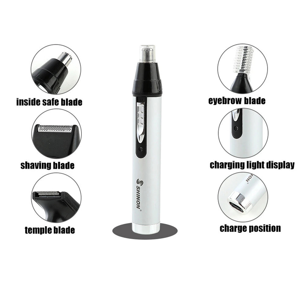 SHINON 4 IN 1 Electric Trimmer for men Rechargeable LED Light Nose&amp;Ear Hair Trimmer Moustache Groomer Eyebrow