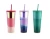 Import Shiny cup plastic Different Sizes Colorful Plastic Double Wall Tumbler Cups With Straw from China