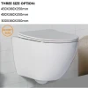 Short size wall hung  ceramic toilet wc sizes Bathroom small wall mounted wc