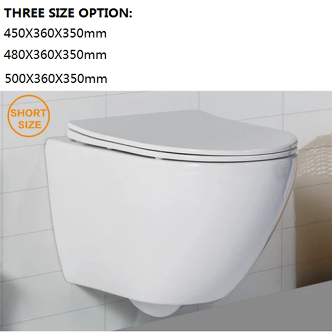 Short Size Wall Hung Ceramic Toilet Wc Sizes Bathroom Small Mounted From China Tradewheel Com - Wall Hanging Toilet Seat Size