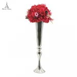 silver vase and flower centerpiece ,metal vase for weddings