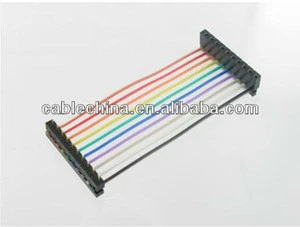 single row pitch 2.54mm idc connector 10pin flat rainbow cable assembly