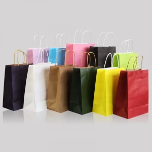 Siyu bolsas de papel kraft luxury cheap ready stock Custom logo take away recycled material shopping kraft paper bag