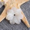SLX-00018 loose carved mother of pearl shell in bulk natural big engraved shell flower beads for jewelry making